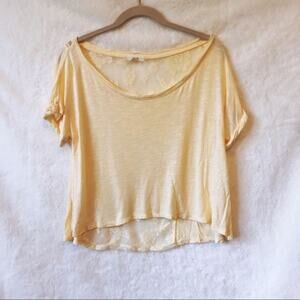 E M Cream Hi-Low Back Lace Top